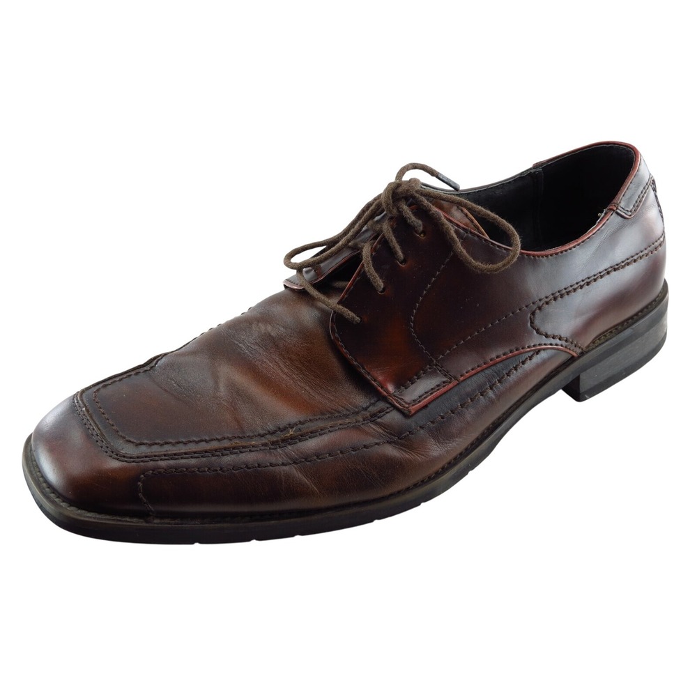 Alfani Shoes Sz 10.5 M Square Toe Brown Derby Oxfords Leather Men